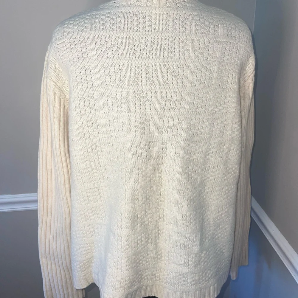 Jillian Jones Wool Cream Sweater Zipper Cardigan Ski Womens‎ XL